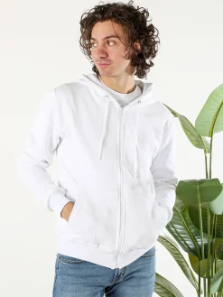 X-Cape Felpa da uomo in cotone con cappuccio e zip - bianco