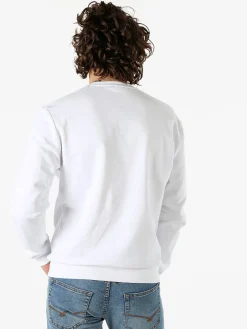 X-Cape Felpa girocollo da uomo in cotone con stampa - bianco
