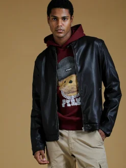 X-Cape Giacca uomo in ecopelle con zip