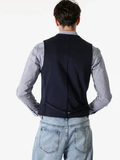 X-Cape Gilet classico da uomo con bottoni - blu scuro