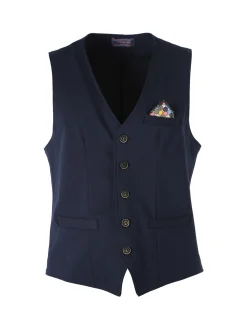 X-Cape Gilet classico da uomo con bottoni - blu scuro