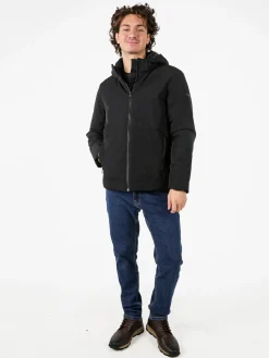 X-Cape Giubbotto uomo imbottito con cappuccio e zip - nero