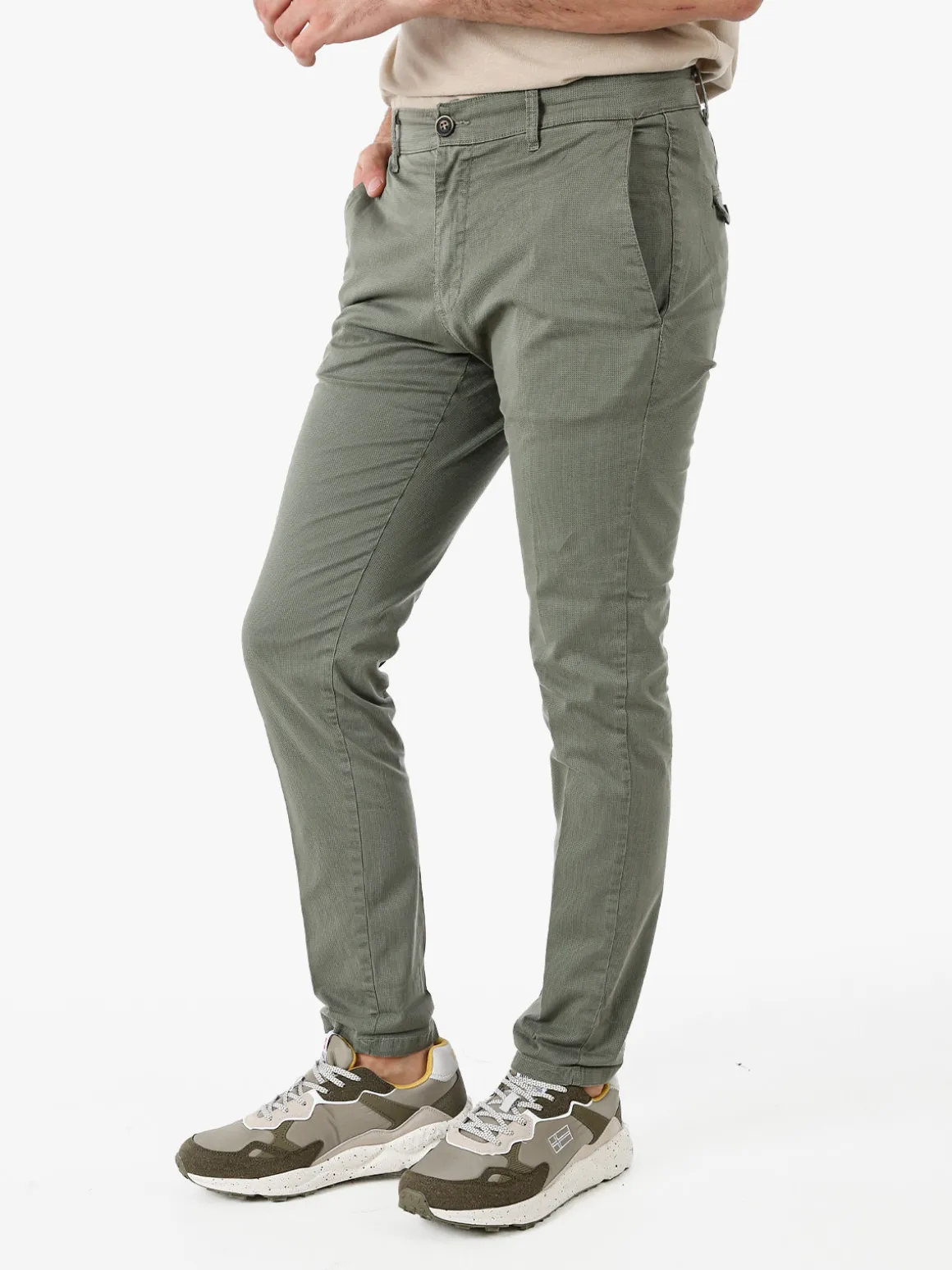 X-Cape Pantaloni slim fit da uomo in cotone - militare
