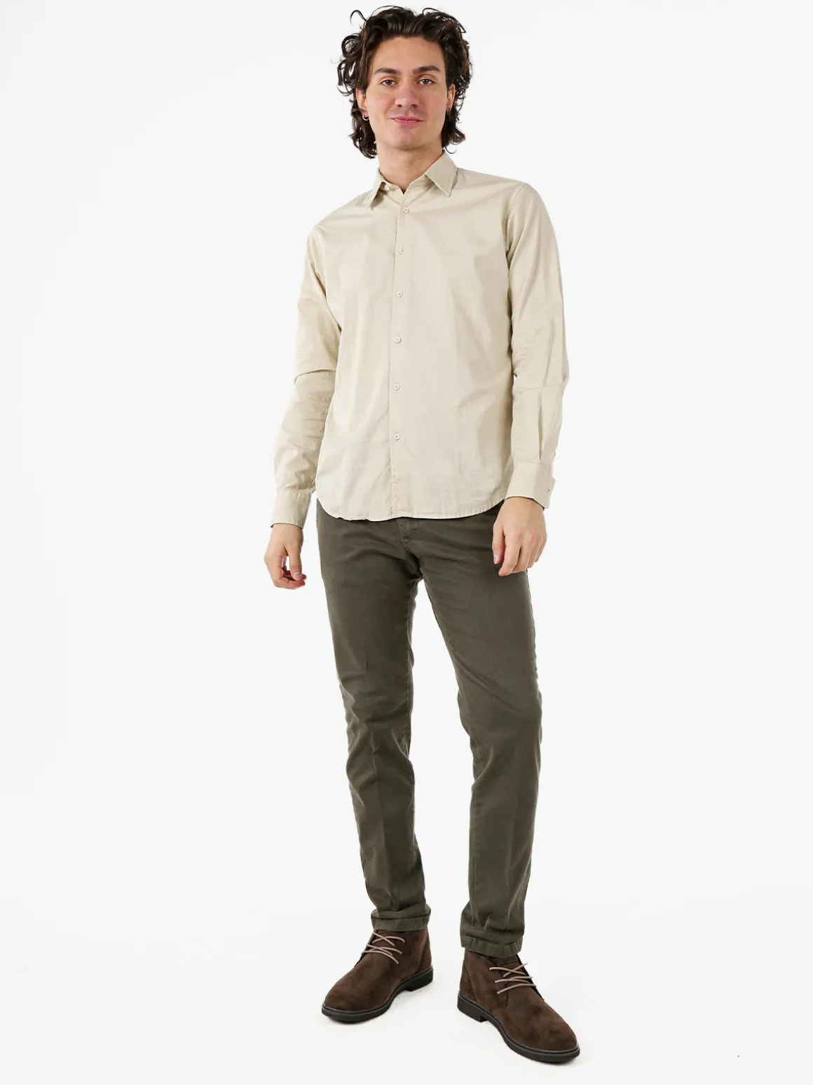 X-Cape Pantaloni uomo slim fit con stampa micro texture - militare