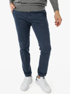 X-Cape Pantaloni uomo slim fit con stampa micro texture - blu