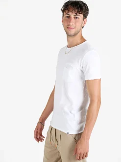 X-Cape T-shirt uomo in cotone con taschino - bianco