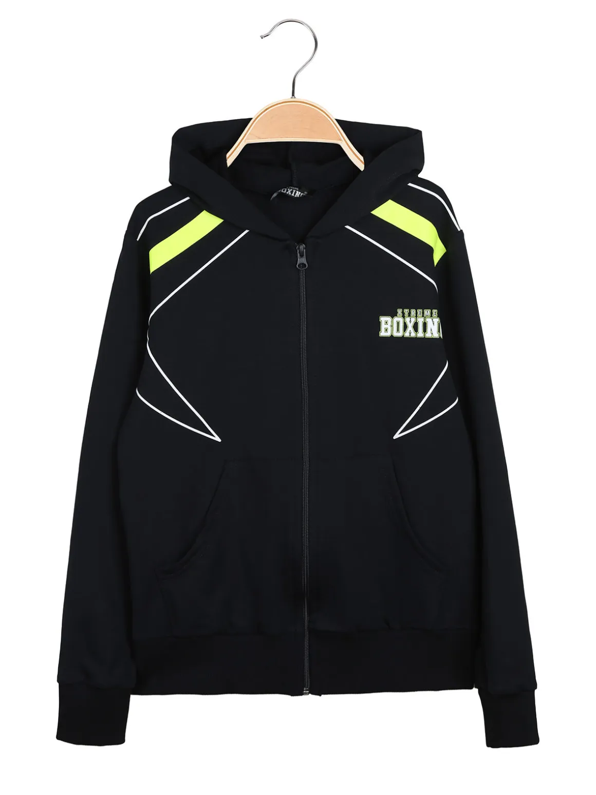 Xtreme Boxing Felpa da ragazzo in cotone con cappuccio e zip - blu scuro