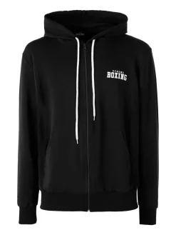 Xtreme Boxing Felpa da uomo in cotone con cappuccio e zip - nero