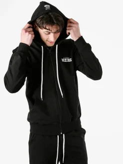 Xtreme Boxing Felpa da uomo in cotone con cappuccio e zip - nero