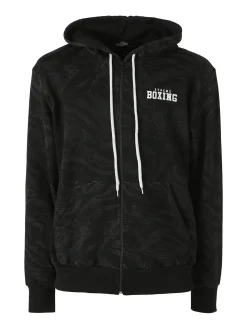 Xtreme Boxing Felpa da uomo in cotone con cappuccio e zip - nero