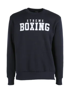 Xtreme Boxing Felpa girocollo da uomo invernale con logo - blu scuro