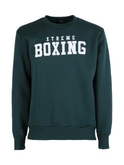 Xtreme Boxing Felpa girocollo da uomo invernale con logo - verde