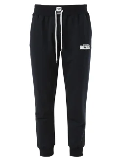 Xtreme Boxing Pantaloni sportivi da uomo in cotone con coulisse e polsini - nero