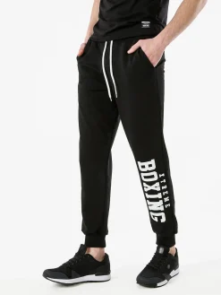 Xtreme Boxing Pantaloni tuta da uomo in cotone con coulisse e logo - nero