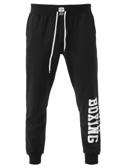 Xtreme Boxing Pantaloni tuta da uomo in cotone con coulisse e logo - nero