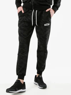 Xtreme Boxing Pantaloni tuta da uomo in cotone con stampe e polsini - nero