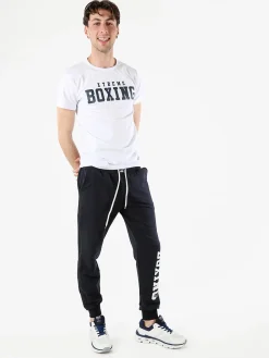 Xtreme Boxing Pantaloni tuta da uomo in cotone con coulisse e logo - blu scuro