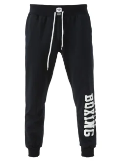 Xtreme Boxing Pantaloni tuta da uomo in cotone con coulisse e logo - blu scuro