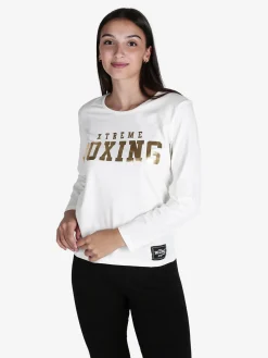 Xtreme Boxing T-shirt donna sportiva a maniche lunghe con scritta