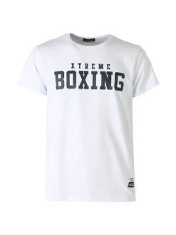 Xtreme Boxing T-shirt girocollo da uomo in cotone con logo - bianco
