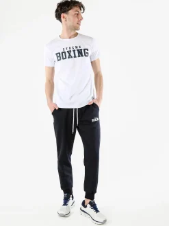 Xtreme Boxing T-shirt girocollo da uomo in cotone con logo - bianco