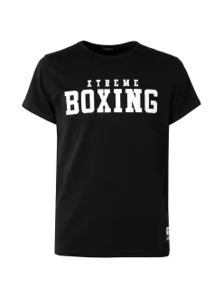Xtreme Boxing T-shirt girocollo da uomo in cotone con logo - nero