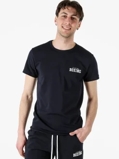 Xtreme Boxing T-shirt girocollo da uomo in cotone con logo - blu scuro