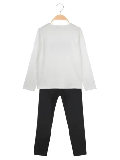 Yes! Do Kid'S Completo 2 pezzi da bambina con maglietta e leggings - bianco