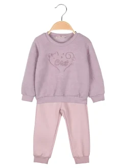 Yes! Do Kid'S Completo 2 pezzi da neonata con felpa e pantaloni tuta - rosa
