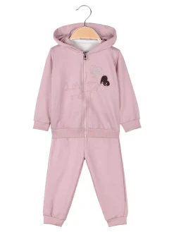 Yes! Do Kid'S Completo 3 pezzi da neonata con cappuccio e zip - rosa