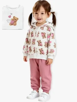 Yes! Do Kid'S Completo tuta 3 pezzi da neonata con cappuccio e zip - bianco