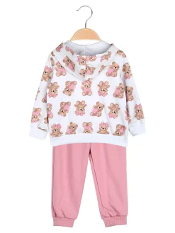 Yes! Do Kid'S Completo tuta 3 pezzi da neonata con cappuccio e zip - bianco