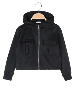 Yes! Do Kid'S Felpa da bambina cropped con cappuccio e zip