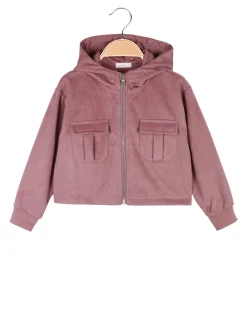 Yes! Do Kid'S Felpa da bambina cropped con cappuccio e zip