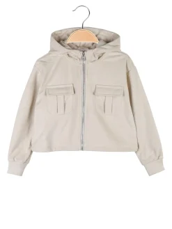 Yes! Do Kid'S Felpa da bambina cropped con cappuccio e zip