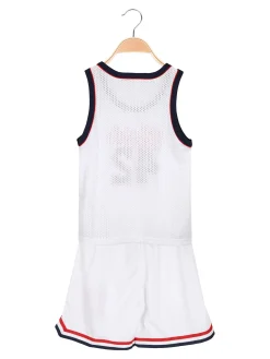 Yi Boy Completo corto da bambino con canotta sportiva e bermuda - bianco