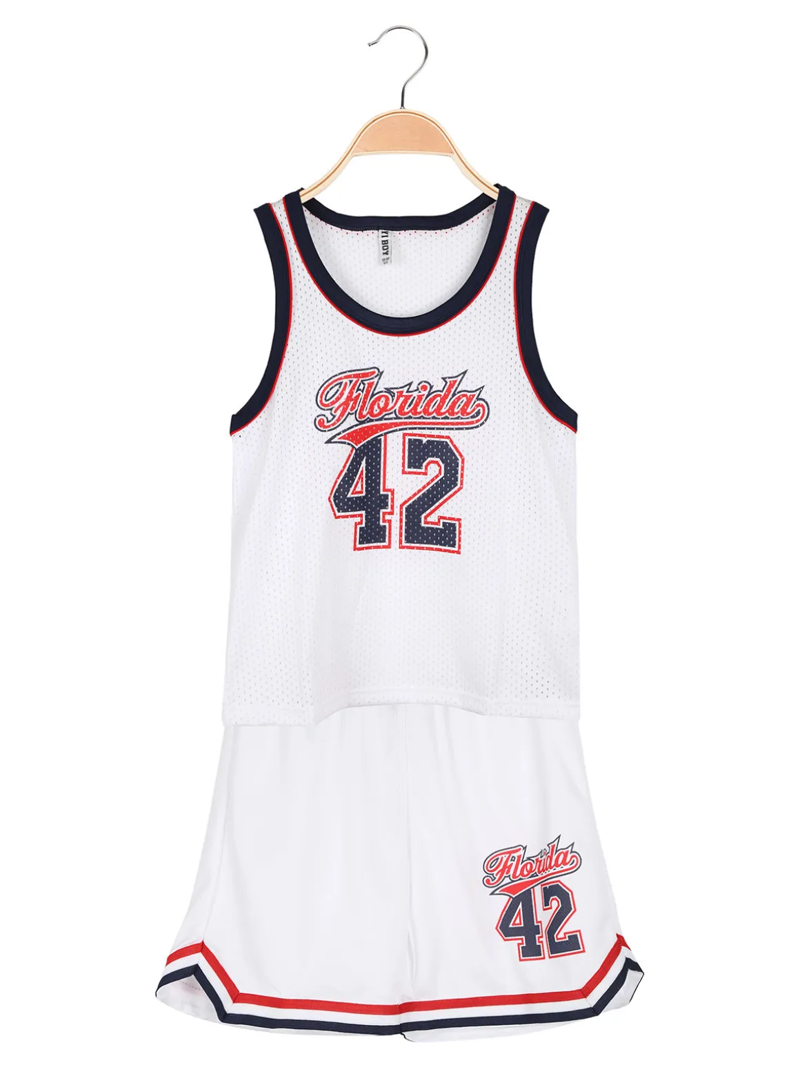 Yi Boy Completo corto da bambino con canotta sportiva e bermuda - bianco