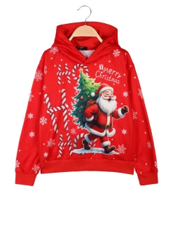 Yi Boy Felpa di Natale da bambini con cappuccio