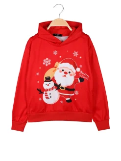 Yi Boy Felpa di Natale da bambini con cappuccio