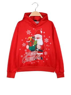 Yi Boy Felpa di Natale da bambini con cappuccio