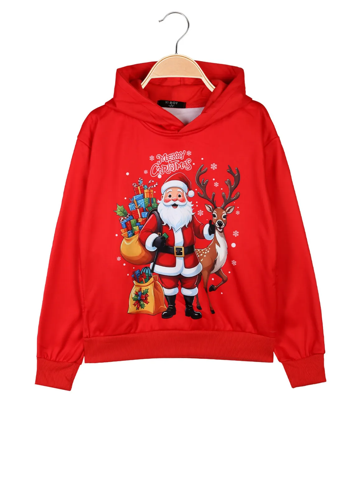Yi Boy Felpa di Natale da bambini con cappuccio