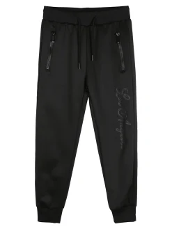 Yi Boy Pantaloni tuta da bambino con polsini e coulisse - nero