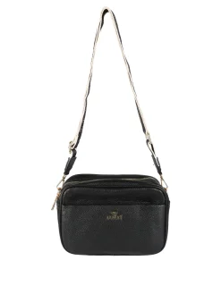 You Young Coveri Borsa a tracolla da donna in ecopelle con doppio scomparto - nero