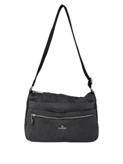 You Young Coveri Borsa a tracolla da donna in ecopelle con doppio scomparto - blu scuro