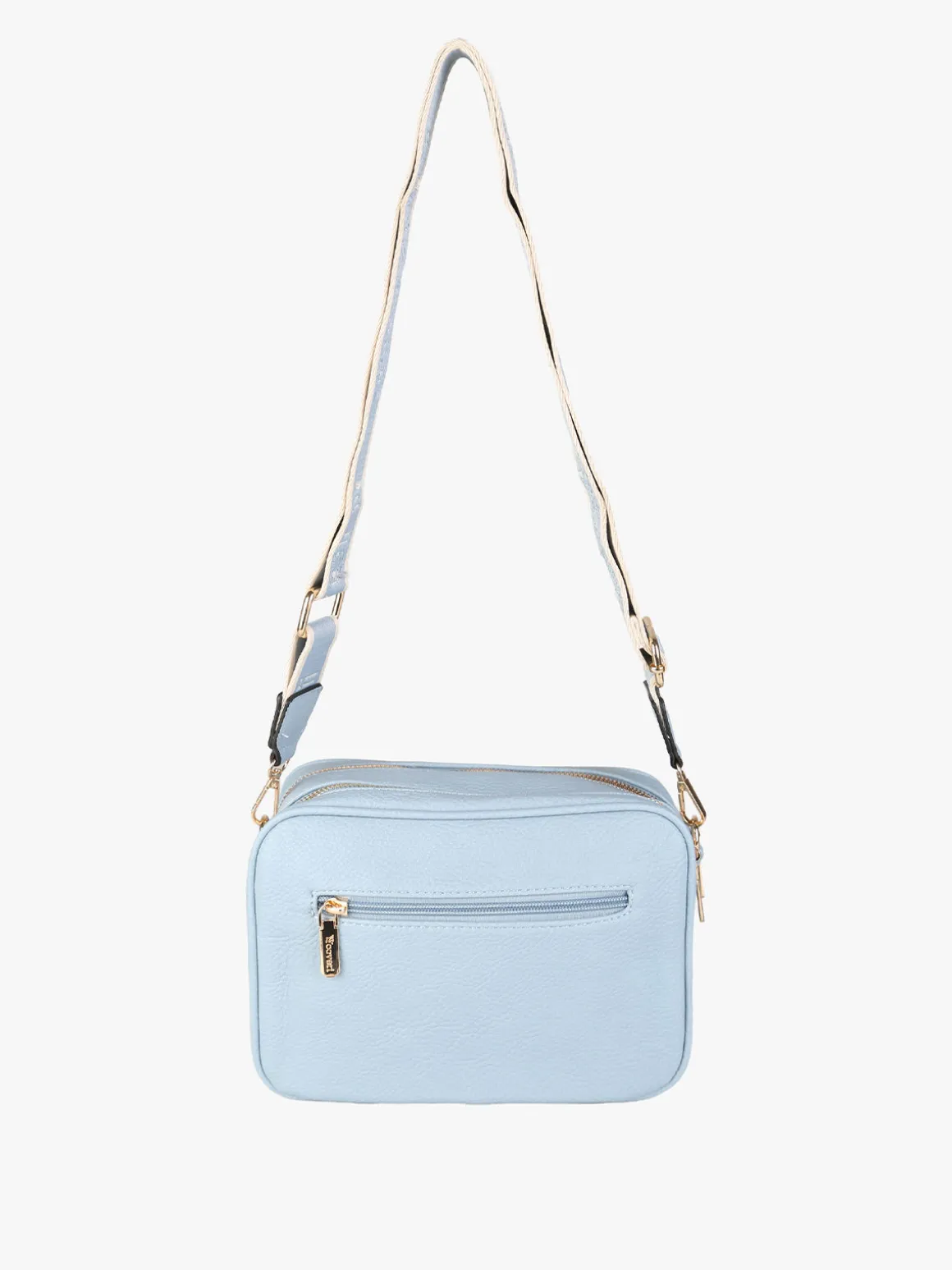 You Young Coveri Borsa a tracolla da donna in ecopelle con doppio scomparto - azzurro