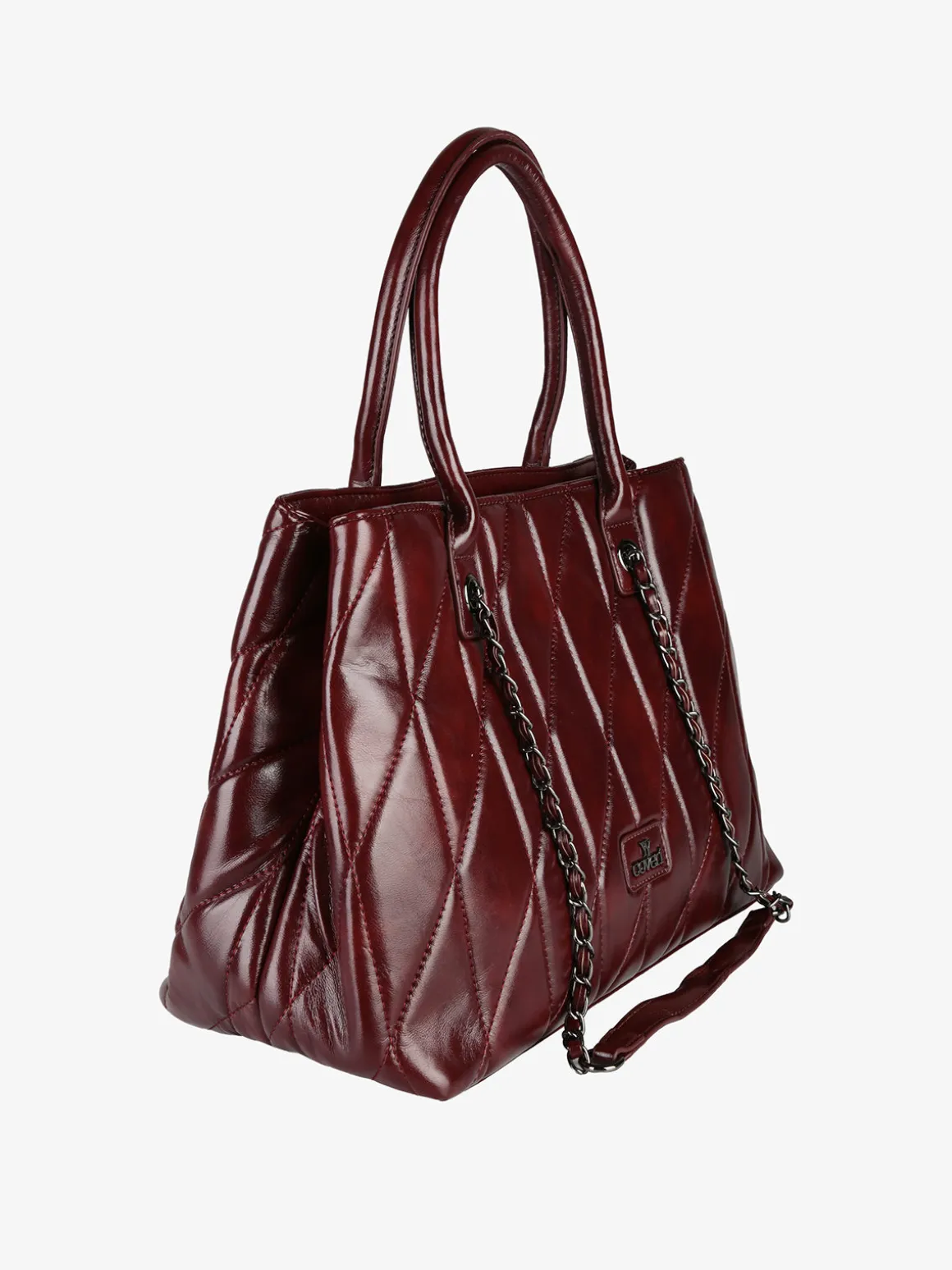 You Young Coveri Borsa donna trapuntata con doppi manici - bordeaux