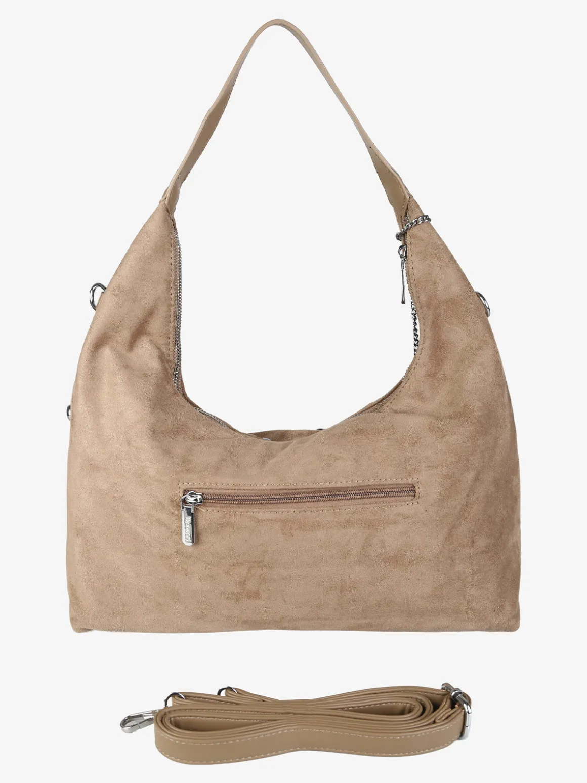 You Young Coveri Borsa hobo da donna in tessuto scamosciato con borchie - khaki