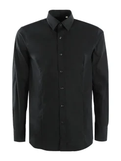 Y.Two Camicia da uomo in misto cotone a maniche lunghe